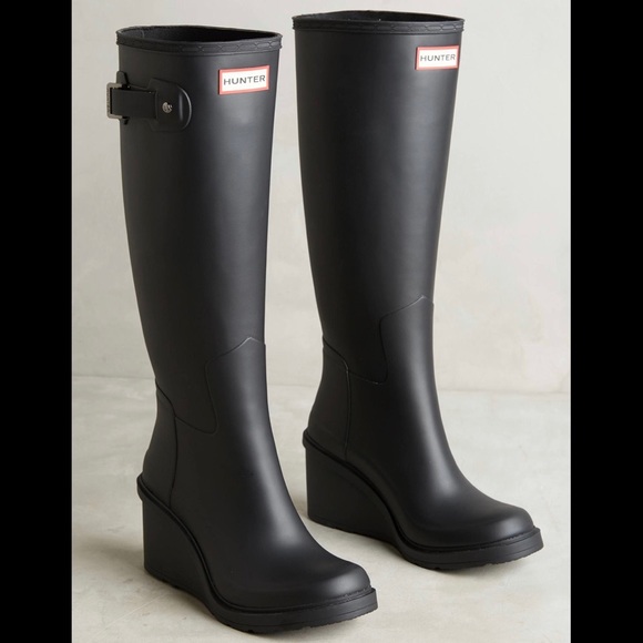 hunter original refined wedge rain boot